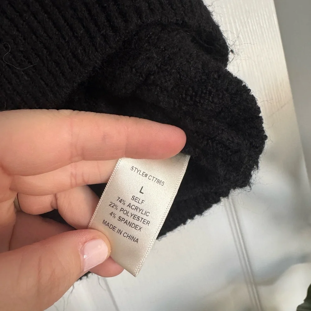 Vici Black Cable Knit Women's Sweater - Picture 5 of 7